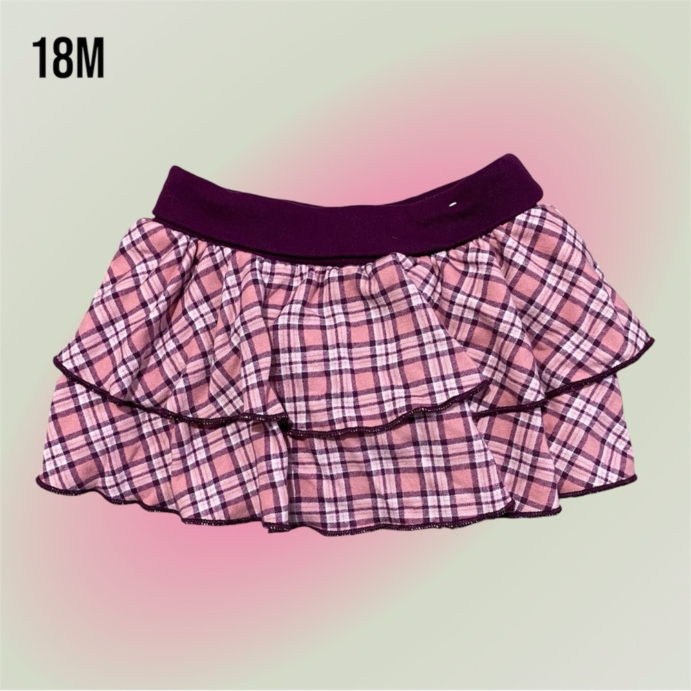 Garanimals 18M Baby Girl Pink Plaid Skort Ruffle Skirt